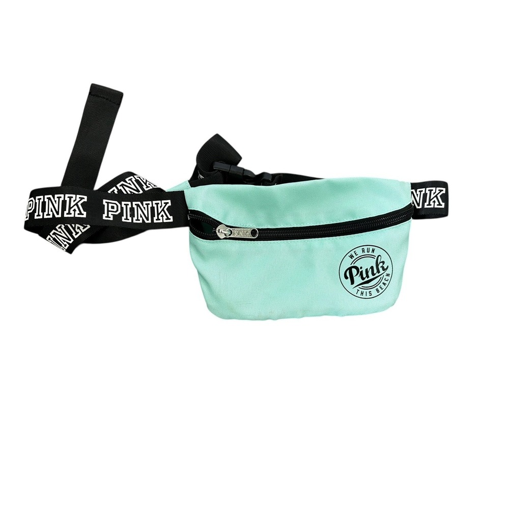 Victoria's Secret Pink Fanny Pack Adjustable Waist Belt Bag "We Run This Beach"‎